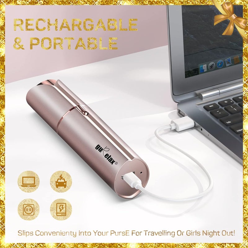 gurelax Facial Hair Remover for Women, Painless Hair Removal Device(with 2 x Replacement Heads) -Best Touch Face Shaver for Mother/Wife/Girlfriend, Electric Razors for Upper Lip, Chin - Image 4